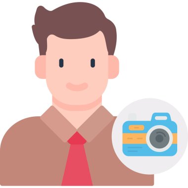 kamera fotoğrafçısı simgesi düz stil