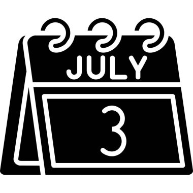 Temmuz takvim simgesi, vektör biçimi