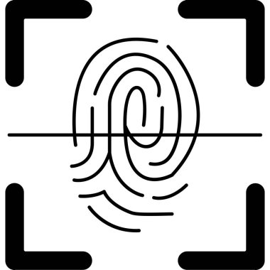 parmak izi ikonu vektör illüstrasyonu