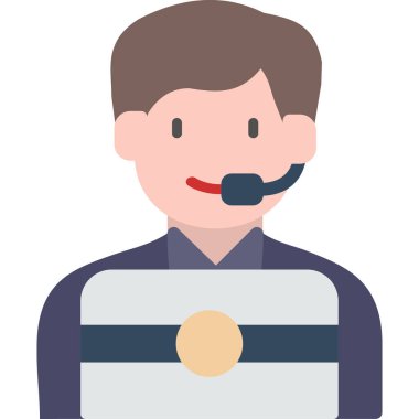 Telefonu olan bir müşteri hizmetleri çalışanının düz çizimi