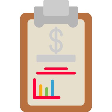 finansal rapor simgesi vektör illüstrasyonu