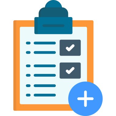 kontrol listesi düz simgesi, vektör illüstrasyonu