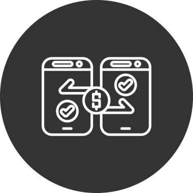 Mobil ödeme simgesinin vektör çizimi