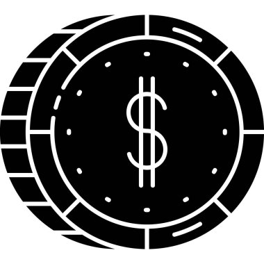 Bozuk para dolar simgesi, vektör çizimi