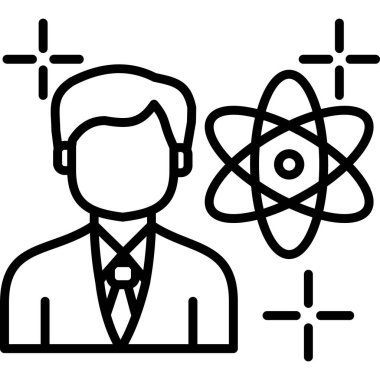 Bilim adamı vektör ikonu. biçim düz sembol, gri renk, beyaz arkaplan.