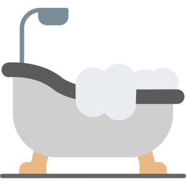 beyaz bir bulutun çizgi film çizimi ve fırçalı bir kase, vektör