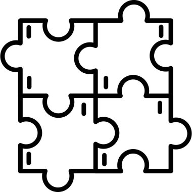 yapboz parçası simgesi ana hat biçiminde