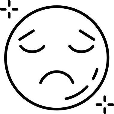 Özet biçiminde emoji duygu depresyonu simgesi