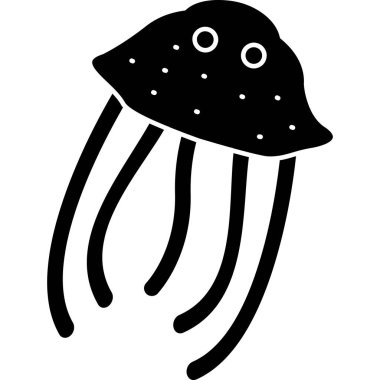 Denizanası simgesi, vektör illüstrasyonu