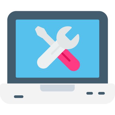 onarım vektörü düz renk simgesi