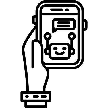 Telefon vektör illüstrasyon tasarımı ile sohbet mesajı