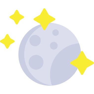 Ay ve Ay ikonu. vektör illüstrasyonu