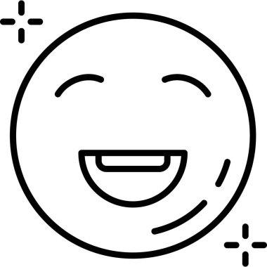 Mutlu yüz emoji simgesi ana hat biçiminde