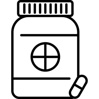 ilaç ve hap vektör çizgisi simgesi