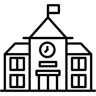 Bina. Web simgesi basit illüstrasyon