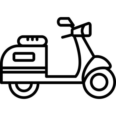 Motosiklet ikonu. Web için scooter vektör simgelerinin özet çizimi