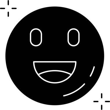 Mutlu gülümseme simgesi, vektör illüstrasyonu