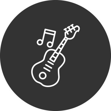 gitar simgesi vektör illüstrasyonu