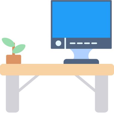 Masaüstü ve ofis sandalyesi olan bilgisayar masası