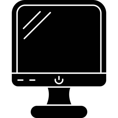 masaüstü bilgisayar simgesi, vektör illüstrasyonu beyaz arkaplanda izole edildi