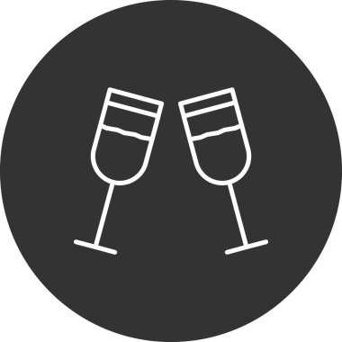 Şarap kadehinin vektör illüstrasyonu modern simge