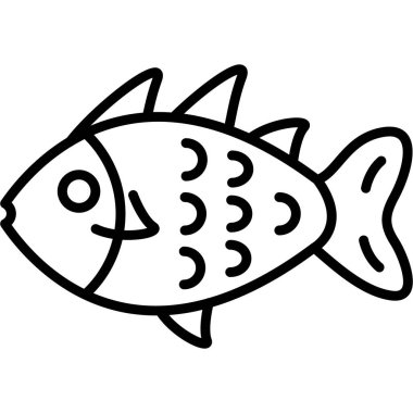 balık simgesi, vektör illüstrasyonu