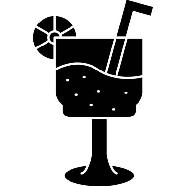 Pipetle kokteylin vektör illüstrasyonu