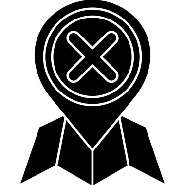 Konum simgesine sahip harita işaretleyici, basit tasarım