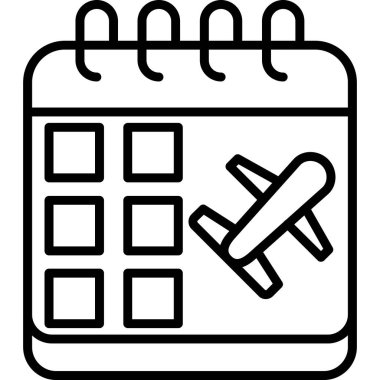 Beyaz arkaplanda izole edilmiş takvim simgesi ve vektör illüstrasyonu