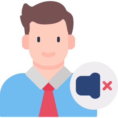 Kabarcık simgesi olan avatar adam, vektör illüstrasyonu