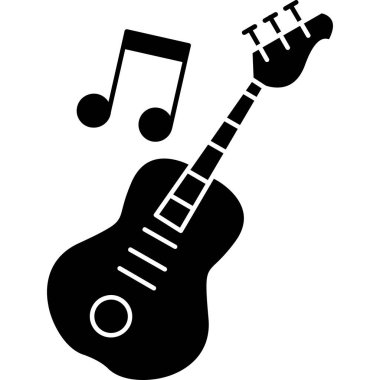 Gitar ve not. müzik aleti.