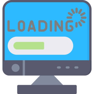 Simge yükleniyor. Web için vektör simgelerinin basit illüstrasyonu