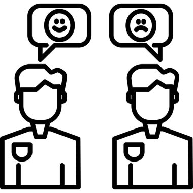 Ana hatlar biçiminde geri bildirim müşteri inceleme simgesi