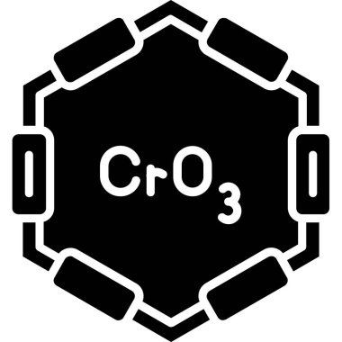 Kimyasal sembolün vektör çizimi, kimyasal ve kimyasal ikon. Vektör çizimi. İllüstrasyon stoku. izole edilmiş düz siyah arkaplan