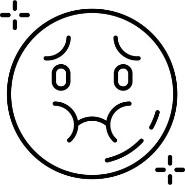 üzgün emoji yüz simgesi ana hat biçiminde