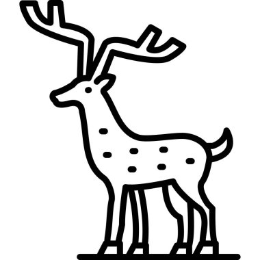 geyik simgesi, vektör illüstrasyonu