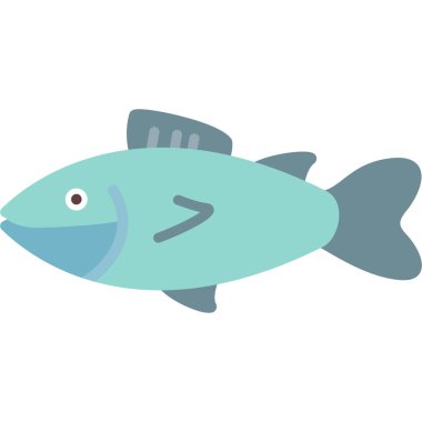 izole balık çizgi film vektör çizimi