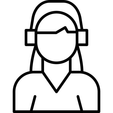 Kulaklık. Web simgesi basit illüstrasyon