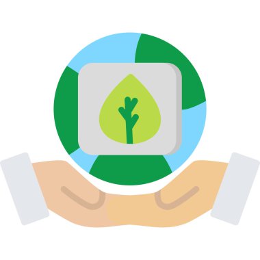 Çevre dostu düz vektör simgesi