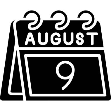 Ağustos Glyph vektörü Simge Tasarımı