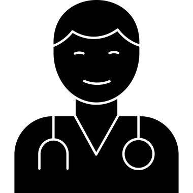 steteskop vektör simgesi olan hemşire