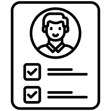 İnsan simgesi, vektör illüstrasyonlu kimlik kartı