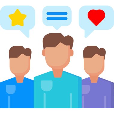 insanlar sosyal medya simgesi düz stilde