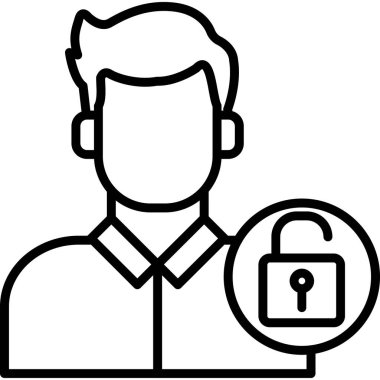 Kilit. Web simgesi basit illüstrasyon