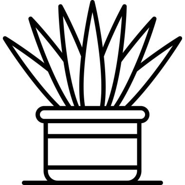 Taslak biçiminde kaktüs saksı simgesi