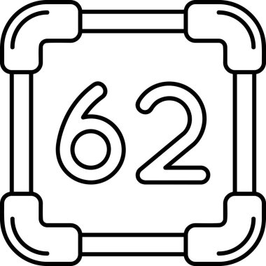 6 numaralı simge, vektör illüstrasyonu