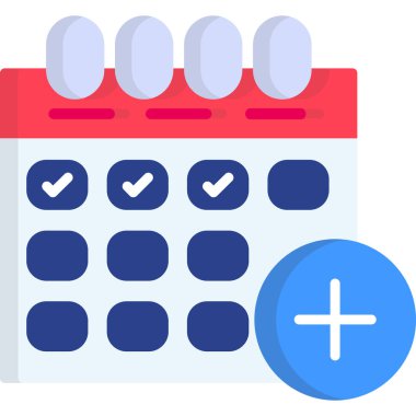 Düz tasarım takvim tarihi simgesi