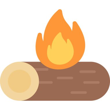 Ateş yakma ikonu düz stil