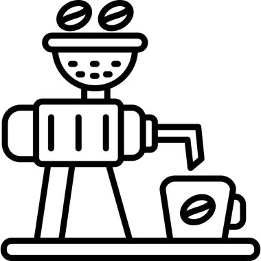 Kahve öğütücü simgesi ana hatlarıyla