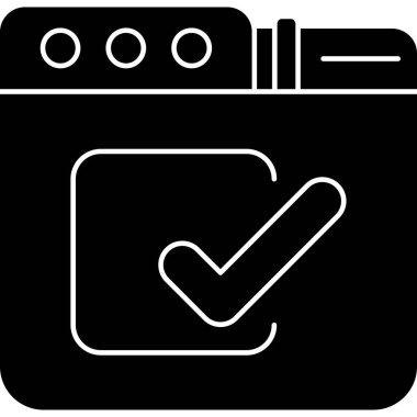 Simge, vektör illüstrasyonunu kontrol et